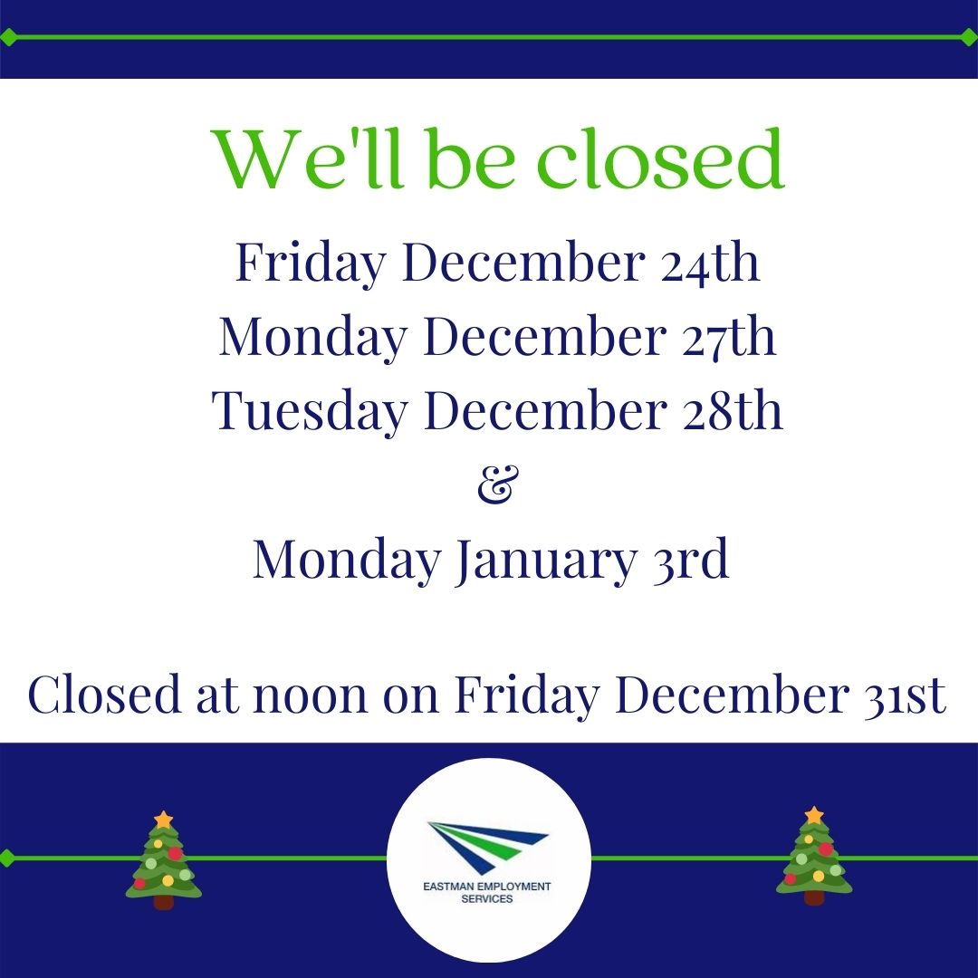 EastmanEmploy's tweet photo. Happy Holidays from Eastman Employment Services https://t.co/W70DZ5UaoA