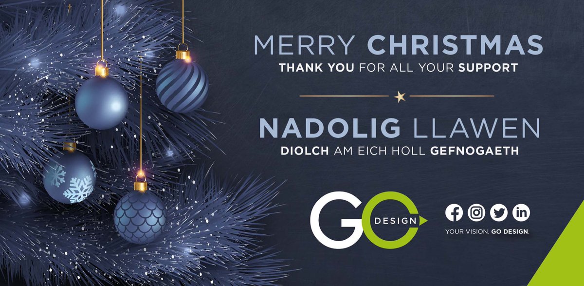 godesign_print's tweet photo. Merry Christmas  |  Nadolig Llawen
Wishing you health and happiness for the festive season. https://t.co/FwmQq2NQcQ