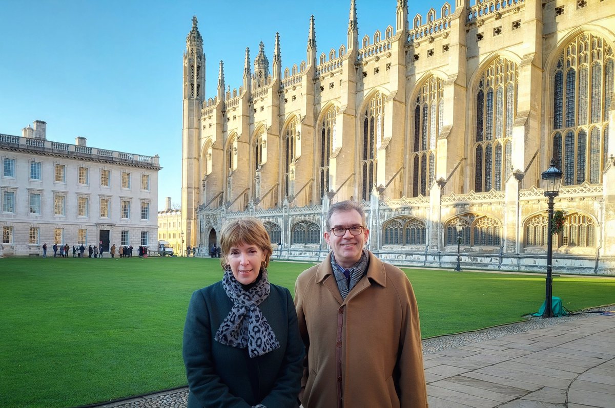 So pleased that the beautiful two new carols by Cecilia McDowall and <a href="/JamesWhitbourn/">James Whitbourn</a> were finally broadcast on TV today for the Carols from Kings filmed the other week. 
It was a privilege to attend, and here's the pic of the two happy composers! 
<a href="/ChoirOfKingsCam/">King's College Choir</a> <a href="/OUPMusic/">Oxford Music</a>