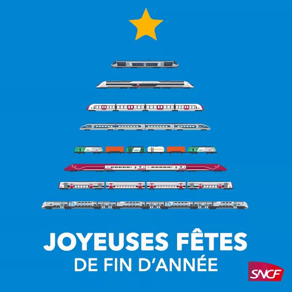 En ce soir de réveillon, tous les agents <a href="/SNCF/">❌</a> vous souhaitent de bonnes fêtes. 🎅
Comme toute l'année, nous continuons à faire circuler l'ensemble des trains pendant ces derniers jours 2021. 😊
Prenez soin de vous et de vos proches.
#CalendrierDeLavent de <a href="/LaTeamTrain/">La Team Train</a>
#J24