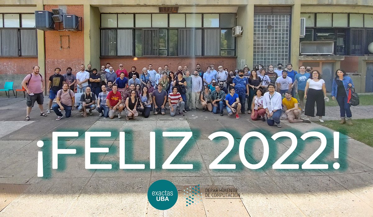 Desde el Departamento de Computación queremos desearles a todxs unas Felices Fiestas y un excelente 2022.

Luego de dos años de pandemia, que no nos permitieron tener el contacto cercano de siempre, cuando nos volvamos a encontrar será en nuestra nueva casa, el Cero+Infinito.