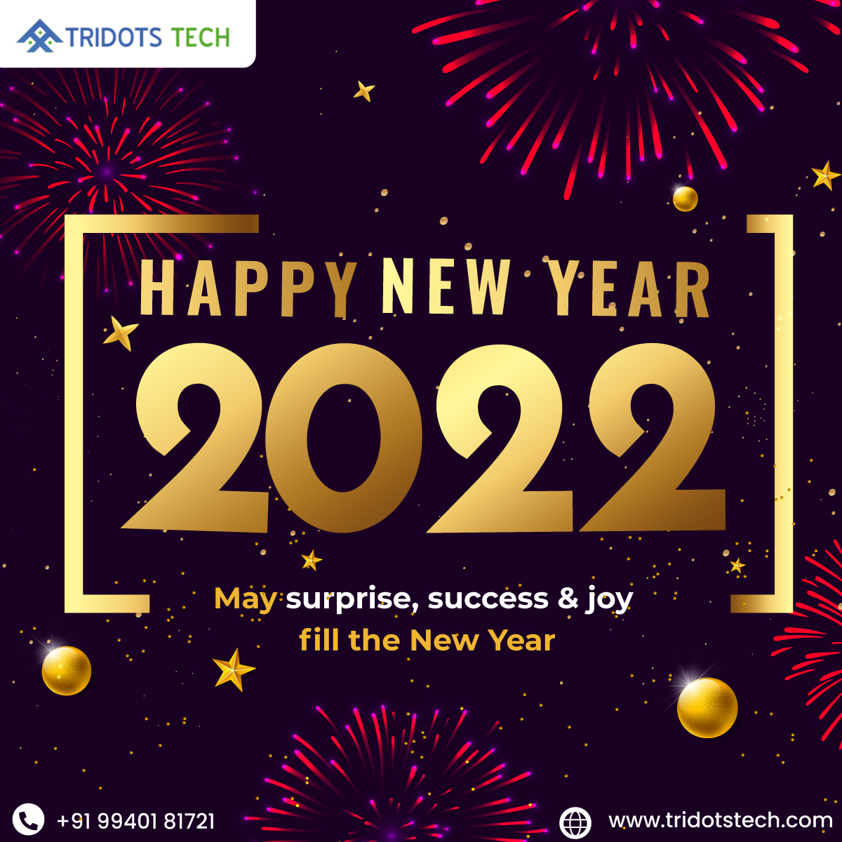 Tridots_tech's tweet image. Tridots Tech  wishes you &amp;amp; your family a very Happy New Year …
 
May this New Year bring a lot of opportunities to serve you. Thanks for being with us. Happy New Year 2022.
 
Call: +9199401 81721
 
Visit: tridotstech.com
 
#NewYear #TridotsTech #NewYear2022 #Webdesign