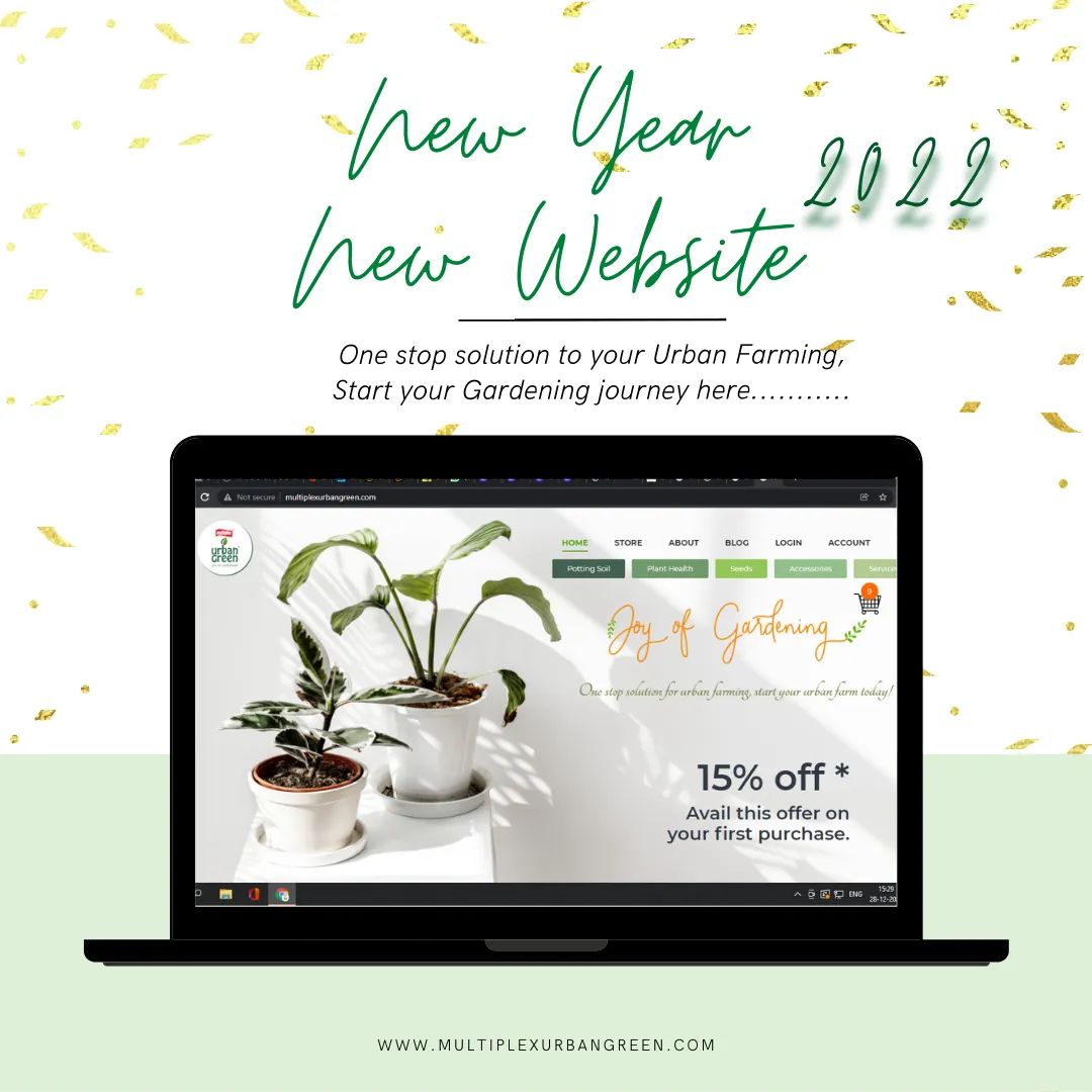 UrbanGreenIndia's tweet photo. Welcoming  New year with New beginnings! 

Our Brand new website is now Live with all new features and best products for your Garden! 

Shop now from https://t.co/SQmAQ8H66Q 

#Newyear2022 #newwebsite #shopnow #gardeningwebsite https://t.co/QBCysLCKnO