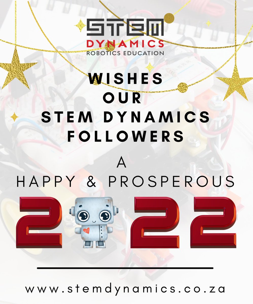 stemdynamics_sa's tweet photo. 🥳🤖👾📚
Ready to conquer the world of coding and robotics and so much more in 2022, we wish our STEM Dynamics followers and supporters a Happy New Year!!!

#stem #steam #coding #robotics #electronics #4IR #happy2022 
🤖👾📚🥳 https://t.co/pdYCEq9Ltp