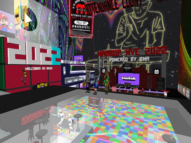 “MADBOP NYE Party” - at NYE MADBOP - by ForeXKammer cryptovoxels.com/play?coords=NE…