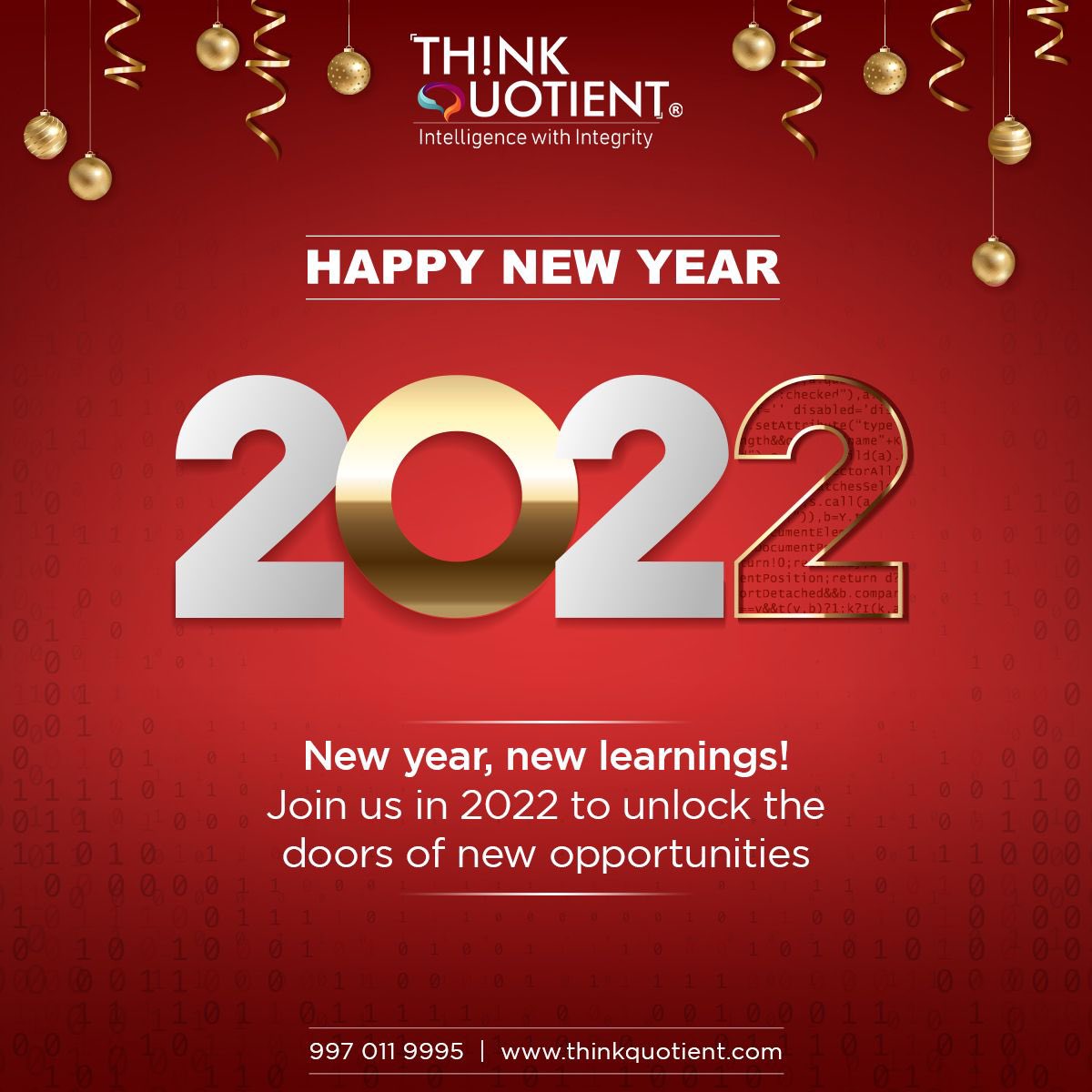 ThinkQuotient's tweet photo. Think Quotient wishes you a happy &amp; a bug free new year 🥳 

.

.
#thinkquotient #NewYearsEve2022 #newyears  #newyear2022 #goodbye2021hello2022 #ITplacement #jobs #jobsearch #ITTraining #ITTrainingCenter #ITknowledge https://t.co/l7vZk5J5tG