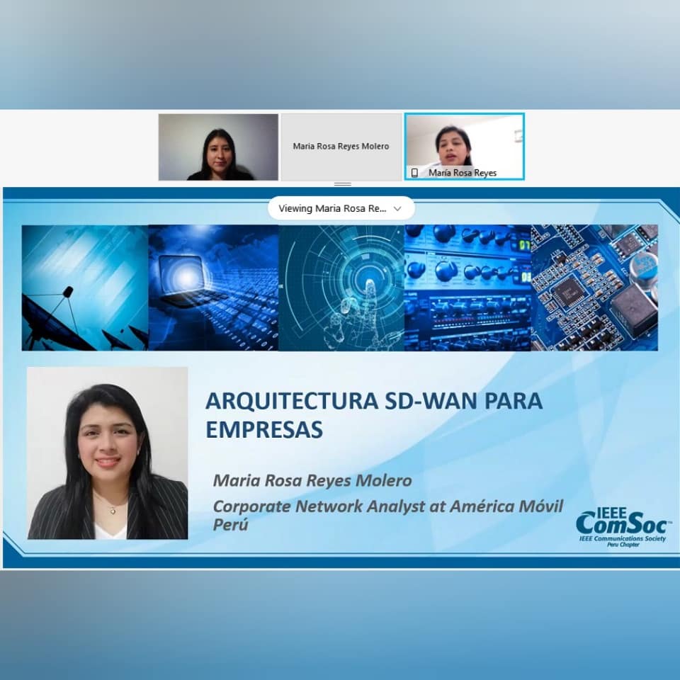 IEEEComSocPe's tweet photo. El pasado 18 de Diciembre se llevó a cabo nuestra ultima actividad tecnica del año:
1. Webinar: Arquitectura SD-WAN para empresas, a cargo de la Ing. Maria Rosa Reyes Molero
2. Premaciones a los voluntarios IEEE ComSoc Peru sobresalientes 2021
#IEEEComSocPeru https://t.co/gdzaHsRGex