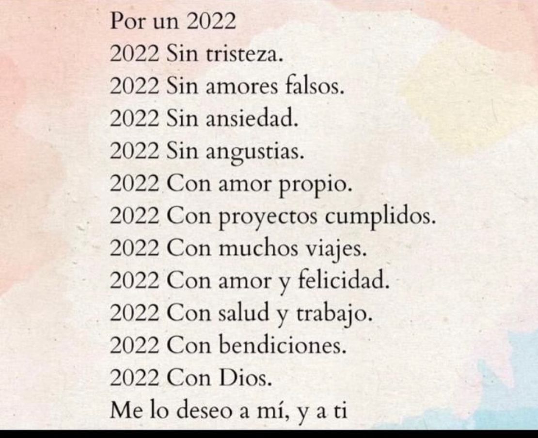 SylviaRRCoach's tweet photo. 🌟¡Feliz 2022 para todos!🌟
¡QUE SEA UN AÑO DE MUCHA MUCHA SALUD!🙏

Que estemos dispuestos a crear mas oportunidades para alcanzar nuestros sueños y no dejar de creer en ellos. Que tengamos una actitud más positiva y seamos más agradecidos. 🌷😘🤗 https://t.co/Cg7hq2W8gx