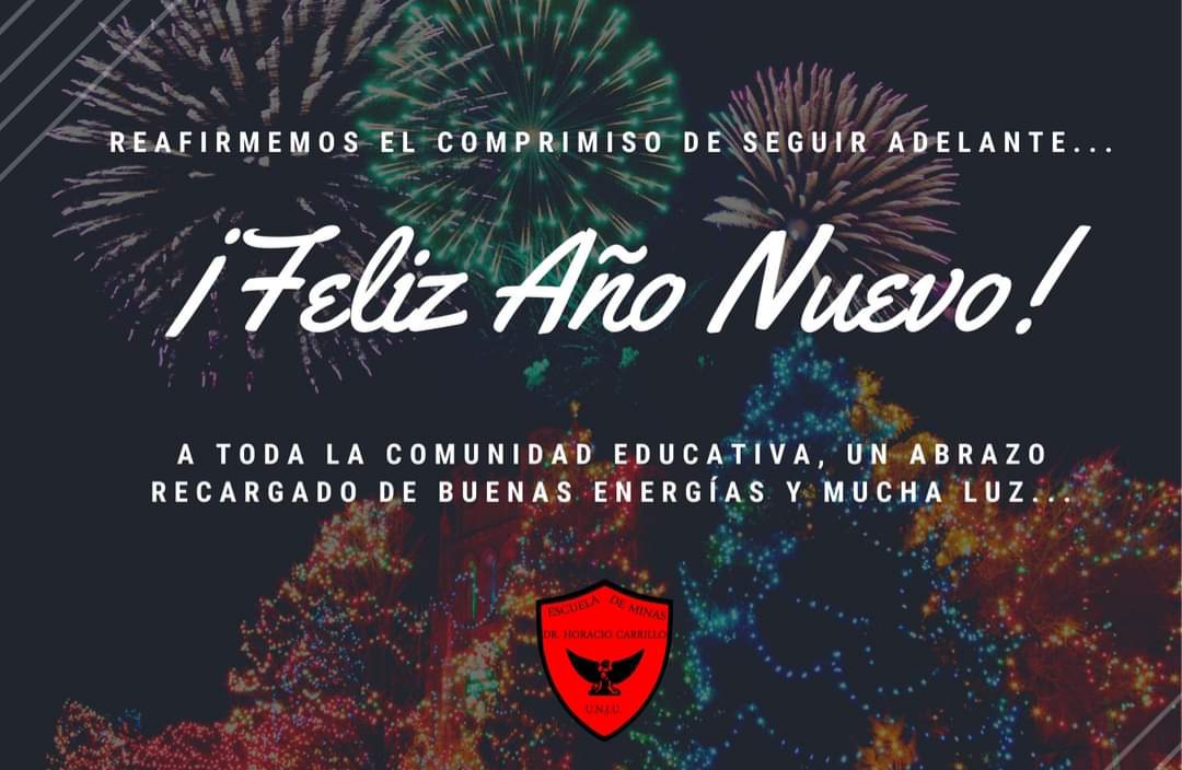 Que este 2022 traiga consigo mucho amor, paz y salud a cada integrante de nuestra comunidad educativa ¡Brindamos porque sea un gran nuevo año!
¡Feliz 2022, familia minera!
#EscuelaDeMinas 
#SedeCentral
#SedeLaQuiaca
#SedeYuto
#UNJu