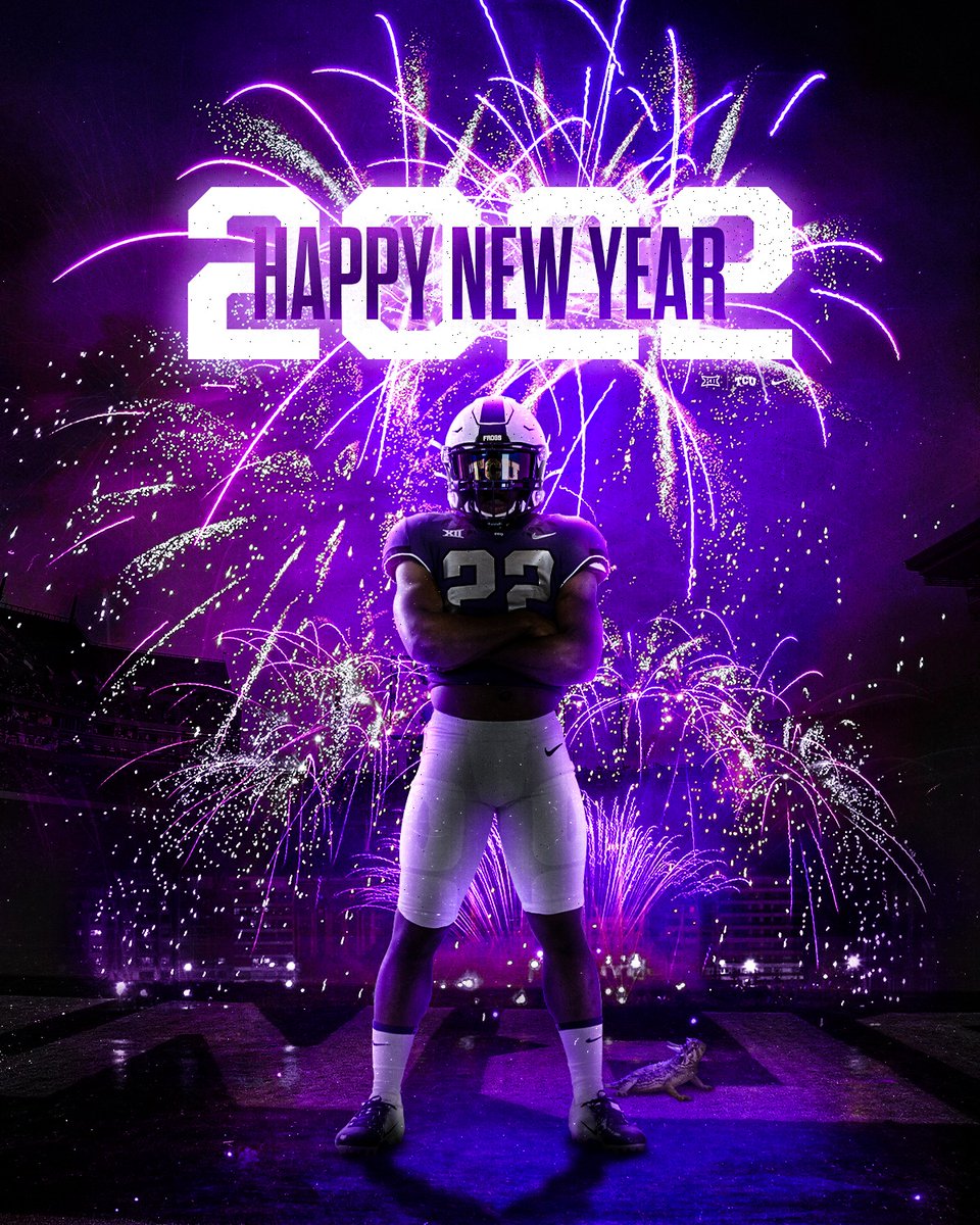 TCUFootball's tweet photo. Happy New Year 🐸 🎉

#GoFrogs #RiffRam https://t.co/JGlFCBFH8p