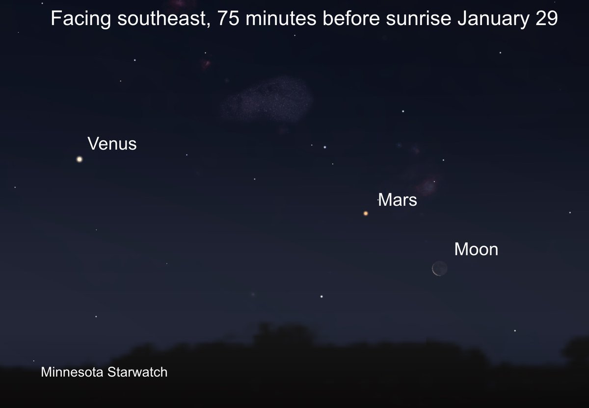 Minnesota Starwatch Jan 2022🌠🔭

Curious what the Jan skies have to offer? Read more at z.umn.edu/starwatch2022 to find out what to look for in the night sky🌌

Map: Stellarium