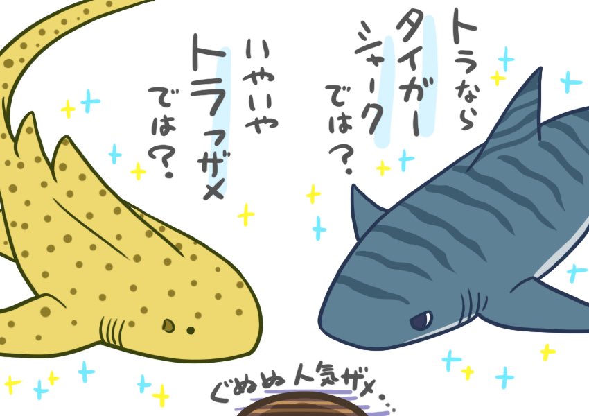 イヌザメさんとネコザメさん #サメ #shark 572 あけおめ