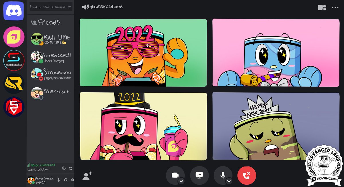 Everyone in ADVANCEDLand is celebrating the new year in Discord with their friends! 

Tag your besties that you are spending #NewYears with ❤️

Happy New Year 2022 from us to you! 🎉