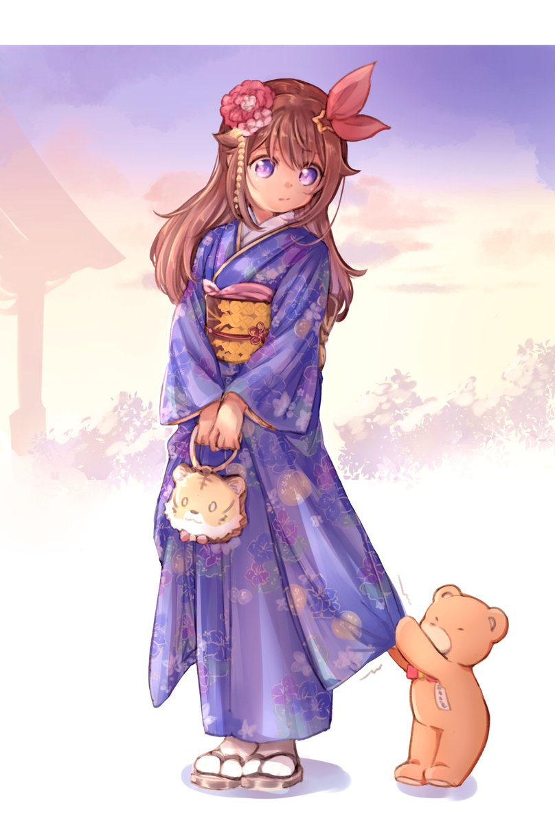 ときのそら 「#soraArt 
明けましておめでとうございます🐯
今年の振袖はちゃんと袖が」|DS🐻💿のイラスト