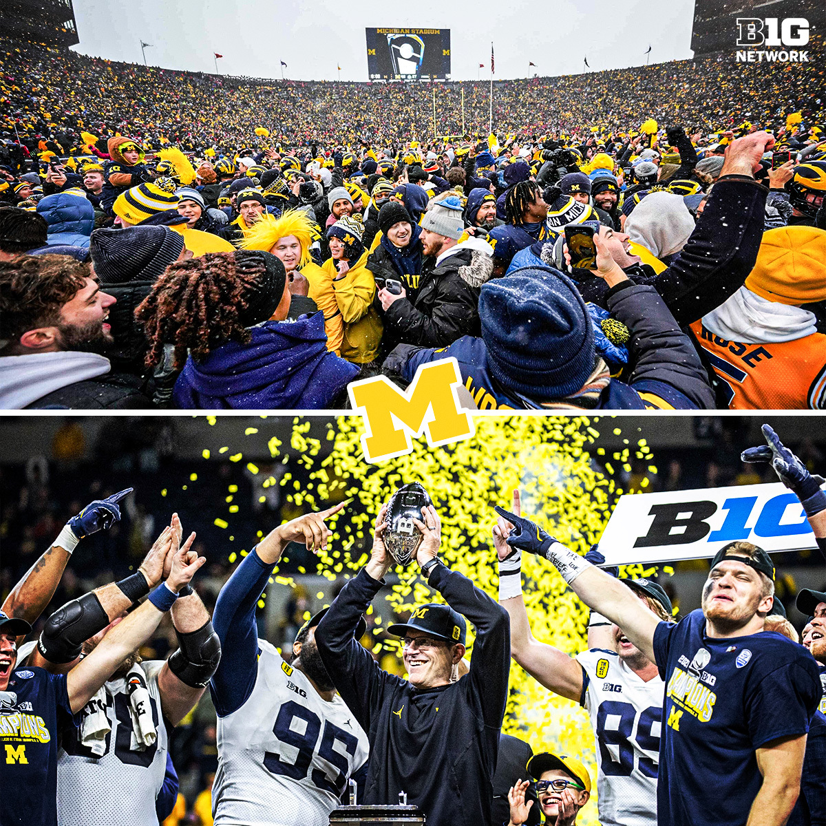 MichiganOnBTN's tweet photo. ✅ First win vs. Ohio State since 2011
✅ First B1G championship since 2004
✅ First CFP berth

It was a memorable 2021 for @UMichFootball. https://t.co/7JnDiUdNIv