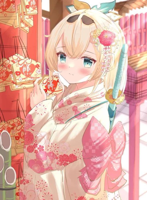 お正月の着物いろは殿〜🎍
#いろはにも絵を 