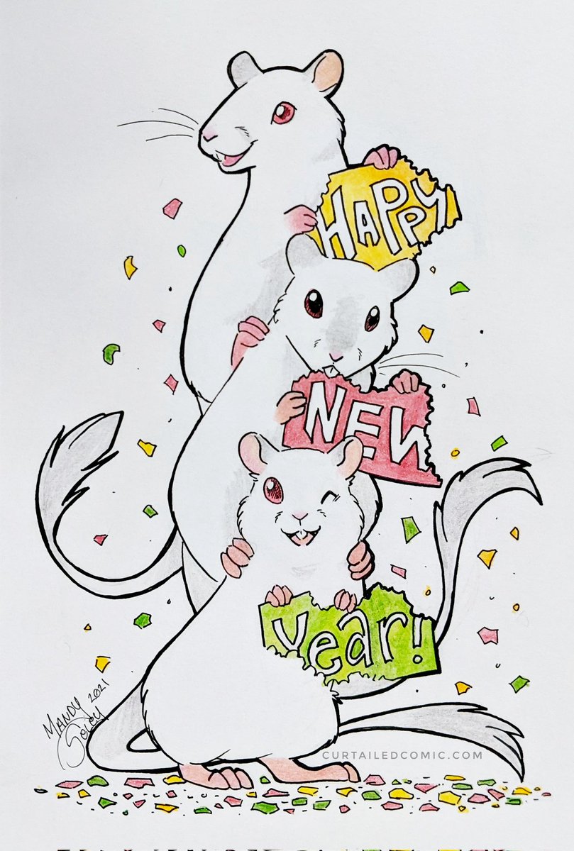 My gerbils have no clue what a "year" is or why we got a new one - but they're great at making confetti! 🎊

Happy New Year from me, <a href="/FoxCurtailed/">🦊@FoxKeegan@mastodon.social</a>, and the gerbs!
Thank you everyone who joined us and our streams this year, let's hope for good luck (and cute rodents) in 2022