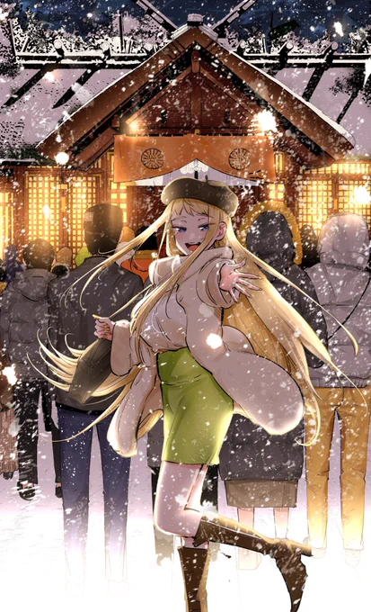 新年あけましておめでとうございます!!⛩🎉
今年も何卒よろしくお願い申し上げます🙇‍♂️

今年最初のイラストは冬木さんとの初詣デートです✨

#道産子ギャルはなまらめんこい 