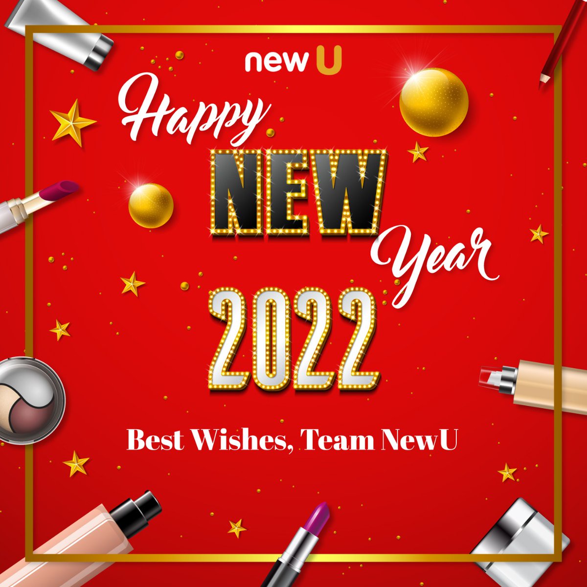Wishing Happy New Year from team NewU❤️Hope the year 2022 drives away all your niggles &amp; takes you on the road to peace,progress &amp; good health.
Today is the day of new beginnings, so let's get it✓We welcome y'll  your one stop shop today with all our heart!#happynewyear #newyear