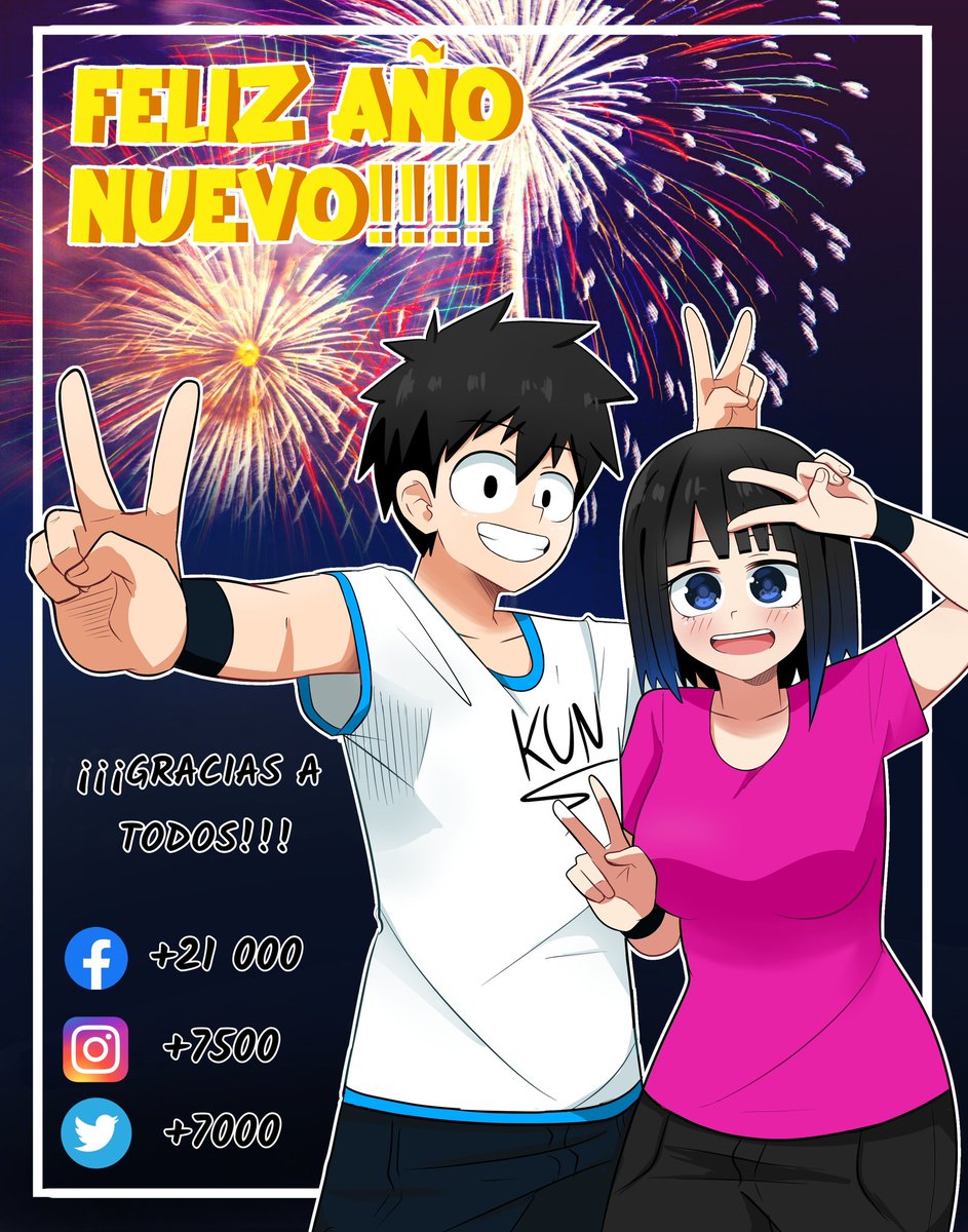 ElhiroK's tweet photo. FELIZ AÑO NUEVO 🎉✨ pásenla bien donde quiera que estén :3... Este dibujo es un redraw que uno que hice para los 2 mil likes en Facebook, ahora ya somos más de 20 mil, vamos por más >:3
#drawing  #AnoNuevo #AñoNuevo2022 https://t.co/gISVi6a1b2