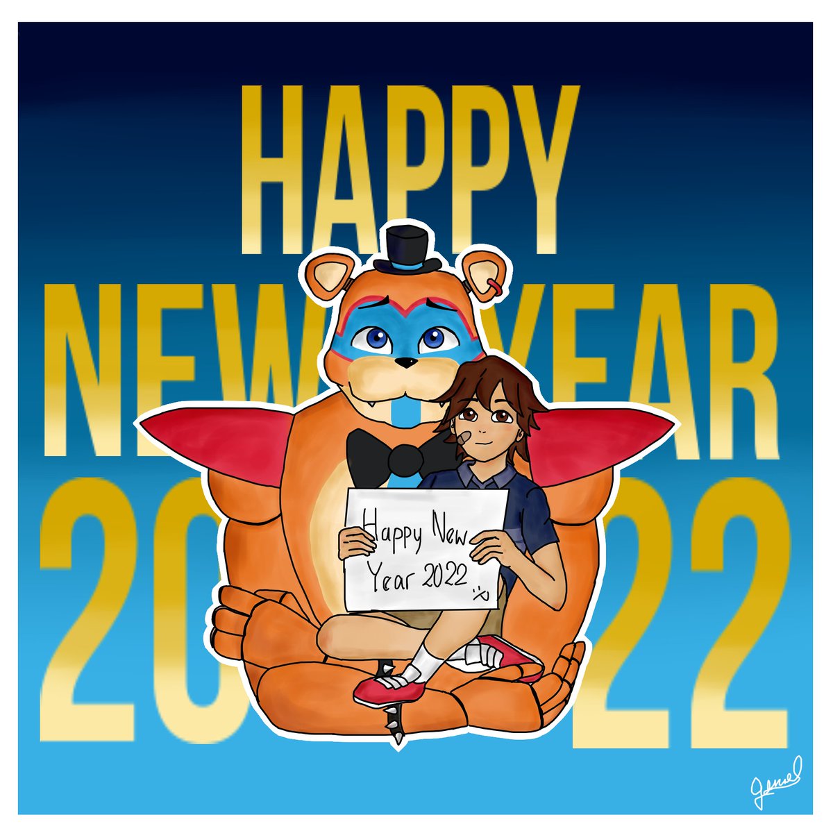 Miirue1's tweet photo. ⭐¡¡FELIZ AÑO NUEVO!!⭐ #glamrockfreddyfanart #SecurityBreach https://t.co/S6Bry3MXx4