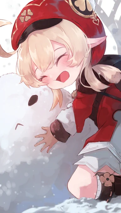 Let's make a snow dodoko #GenshinImpact #原神 #クレー(原神) #アホ毛 #エルフ耳  