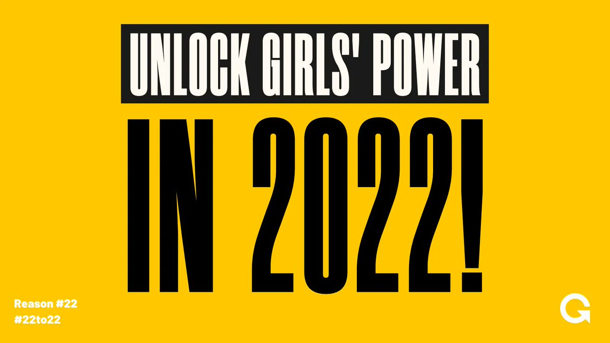 girleffect's tweet photo. The countdown ends! All the reasons we’ve shared over the past 22 days lead to one thing: unlocking the power of girls. When a girl is armed with knowledge, she can shift a whole community. Give now: https://t.co/MkcAvE5s3V #22to22 #HappyNewYear #2022 https://t.co/Uo14OAxMl1