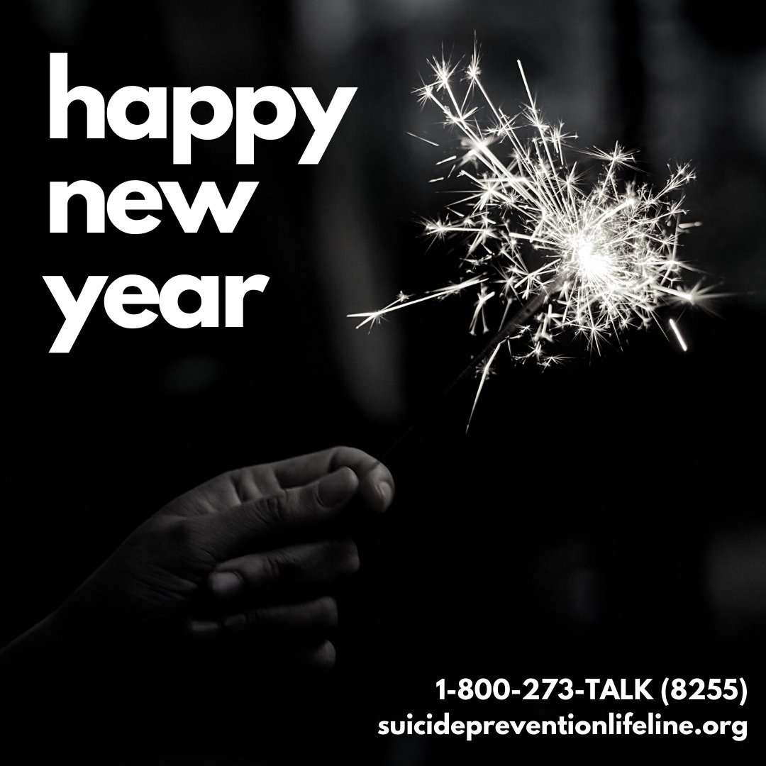 We're so glad you're here with us to celebrate the start of another year 💚 But if the #NewYear feels overwhelming for you, know you are not alone. Call 1-800-273-TALK (8255). We're here for you 💚 #NewYearsDay