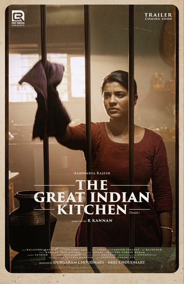arya_offl's tweet photo. Happy to release the first look of #TheGreatIndianKitchen, produced by @RDCMediaPvtLtd starring @aishu_dil &amp; Directed by @Dir_kannanR

 Best  wishes to the entire team 💪💪👍

@23_rahulr @balasubramaniem @jerrysvincent @leojohnpaultw @johnsoncinepro @digitallynow #NewYear2022 https://t.co/7VPFhdEjzI