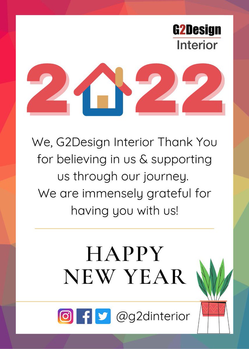 g2dinterior's tweet photo. Wish you a very #HappyNewYear 🎉💯
May the New Year 2022 bring you more happiness, success, love, and blessings!

#newyear #happynewyear #instagood #happy #newyearseve #newyears #party #celebration #interiordesigner #interiordesign https://t.co/LE0PMwCz00