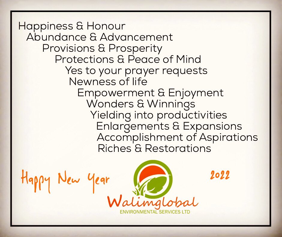 walimglobal's tweet photo. Happy new year 2022 from all of us @garden9ja &amp; Walimglobal Environmental Services Ltd. May the new year bring you multitude of blessings. #gardening, #landscaping #earthworks #gardenmaintenance #groundsmanager https://t.co/8pCKhFa9Rx