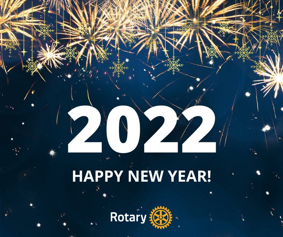 Rotary's tweet image. Wishing you a happy, healthy new year! What projects does your #Rotary club have planned for 2022?