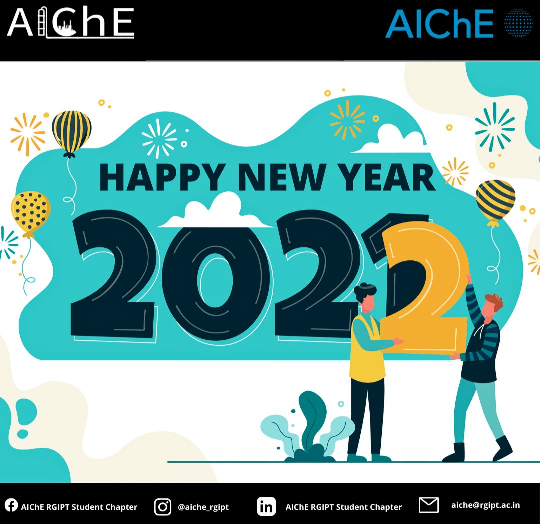 AIChE_RGIPT's tweet photo. "The magic in new beginnings is truly the most powerful of them all."
AIChE RGIPT Student Chapter wishes you all a happy and prosperous new year!!! May you all go well without worries and without fall and may the coming year bring more happiness to you than last year.#AIChERgipt https://t.co/TFKOsb2UoN