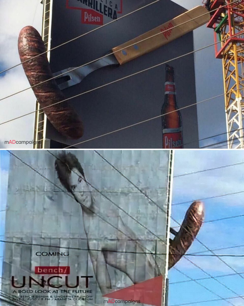 mADcampaigns's tweet photo. The hilarious part is that the billboard says "Uncut" 👀💀

Costa Rica beer brand Republica Parrillera Pilsen has literally erected an eye-catching billboard ad - which resembles a penis.
@PilsenoPilsen 

#OOHAdvertising #Billboard #EpicFail #funnyads https://t.co/dBfZ4HT1GM