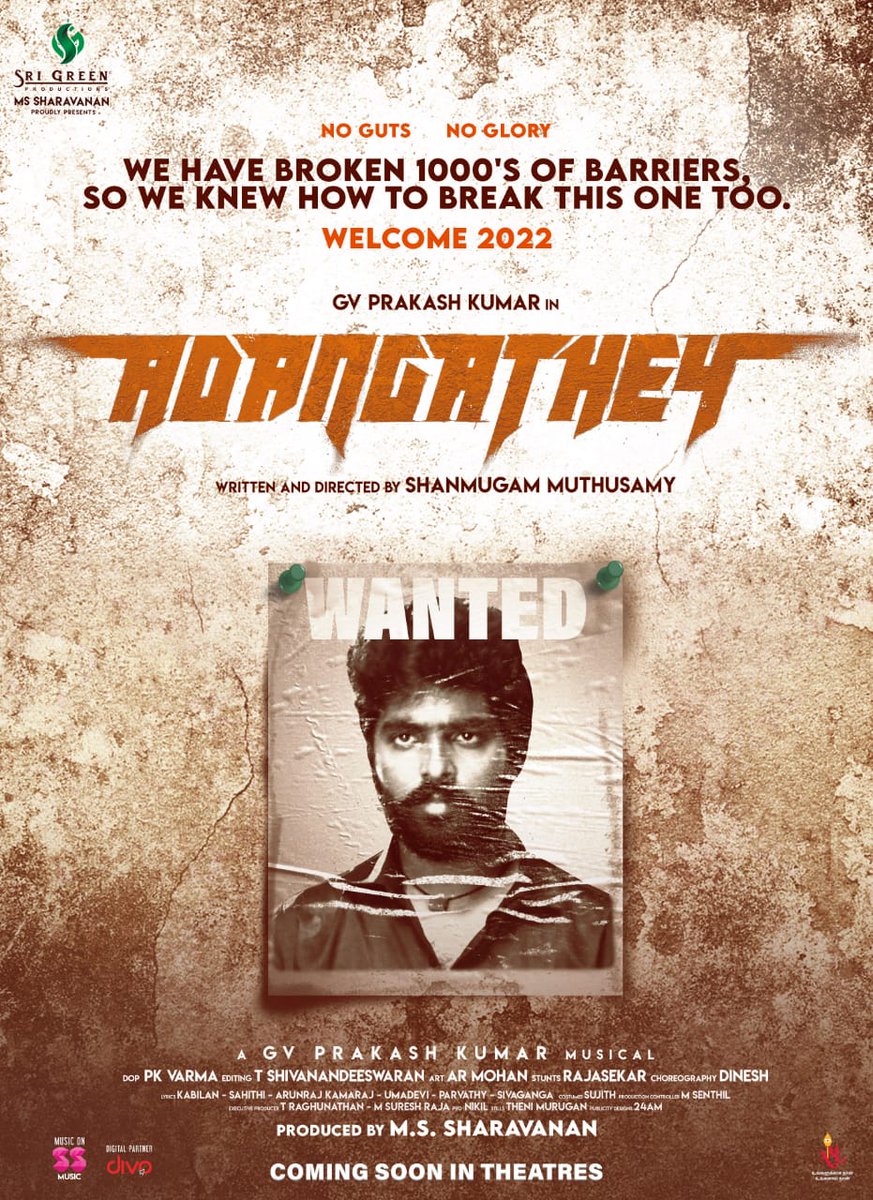 Behindwoods (@behindwoods) on Twitter photo Team #Adangathey Wishing you all a Happy New Year!
Coming Soon in Theatres!
<a href="/gvprakash/">G.V.Prakash Kumar</a> <a href="/Surbhiactress/">Surbhi</a> <a href="/shan_dir/">Shanmugam Muthusamy</a>
<a href="/realsarathkumar/">R Sarath Kumar</a> <a href="/iYogiBabu/">Yogi Babu</a> <a href="/Pk_dop/">PK varma</a> <a href="/srigreen_pro/">SriGreenProductions</a> <a href="/onlynikil/">Nikil Murukan</a> <a href="/mandybedi/">mandira bedi</a> <a href="/divomovies/">Divo</a> #DMPMusic Team #Adangathey Wishing you all a Happy New Year!
Coming Soon in Theatres!
<a href="/gvprakash/">G.V.Prakash Kumar</a> <a href="/Surbhiactress/">Surbhi</a> <a href="/shan_dir/">Shanmugam Muthusamy</a>
<a href="/realsarathkumar/">R Sarath Kumar</a> <a href="/iYogiBabu/">Yogi Babu</a> <a href="/Pk_dop/">PK varma</a> <a href="/srigreen_pro/">SriGreenProductions</a> <a href="/onlynikil/">Nikil Murukan</a> <a href="/mandybedi/">mandira bedi</a> <a href="/divomovies/">Divo</a> #DMPMusic