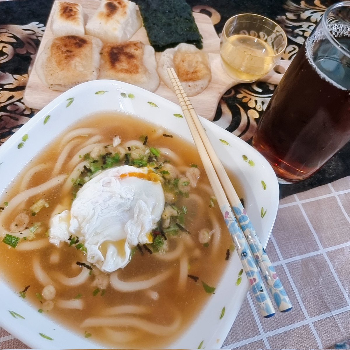 렌고쿠 우롱차랑 키리모찌 우동