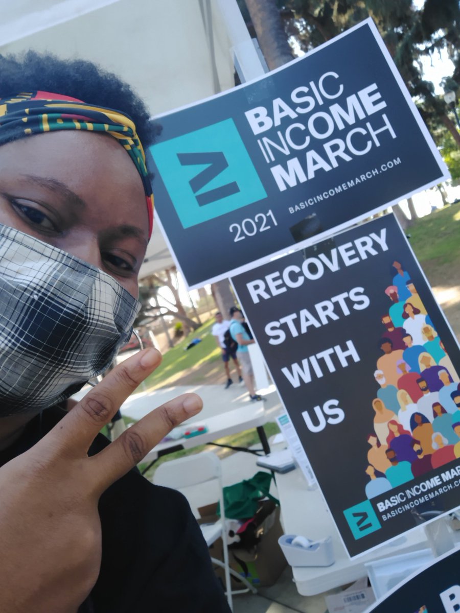 blkunicornrose's tweet photo. #2021Highlights -- Attended my 1st #BasicIncomeMarch w/ @income_movement. Great event. Learned a lot. Great to be around local comrades. ✊🏾💥🌍 #UBINow https://t.co/EgzyOFYqWN