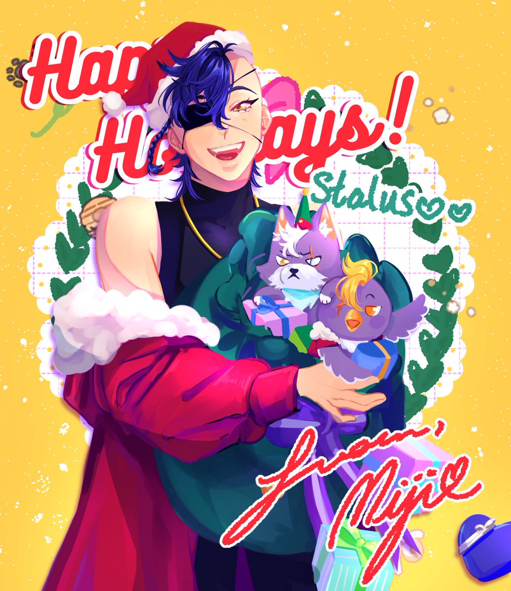 mijoiis's tweet photo. HAPPY HOLIDAYS STALUS!!! I AM SANTA 🕺🕺💕💕❤️🔥💖🕺🕺❤️🔥💖💕 #VTuberSecretSanta2021 https://t.co/2iG2jIDMVR
