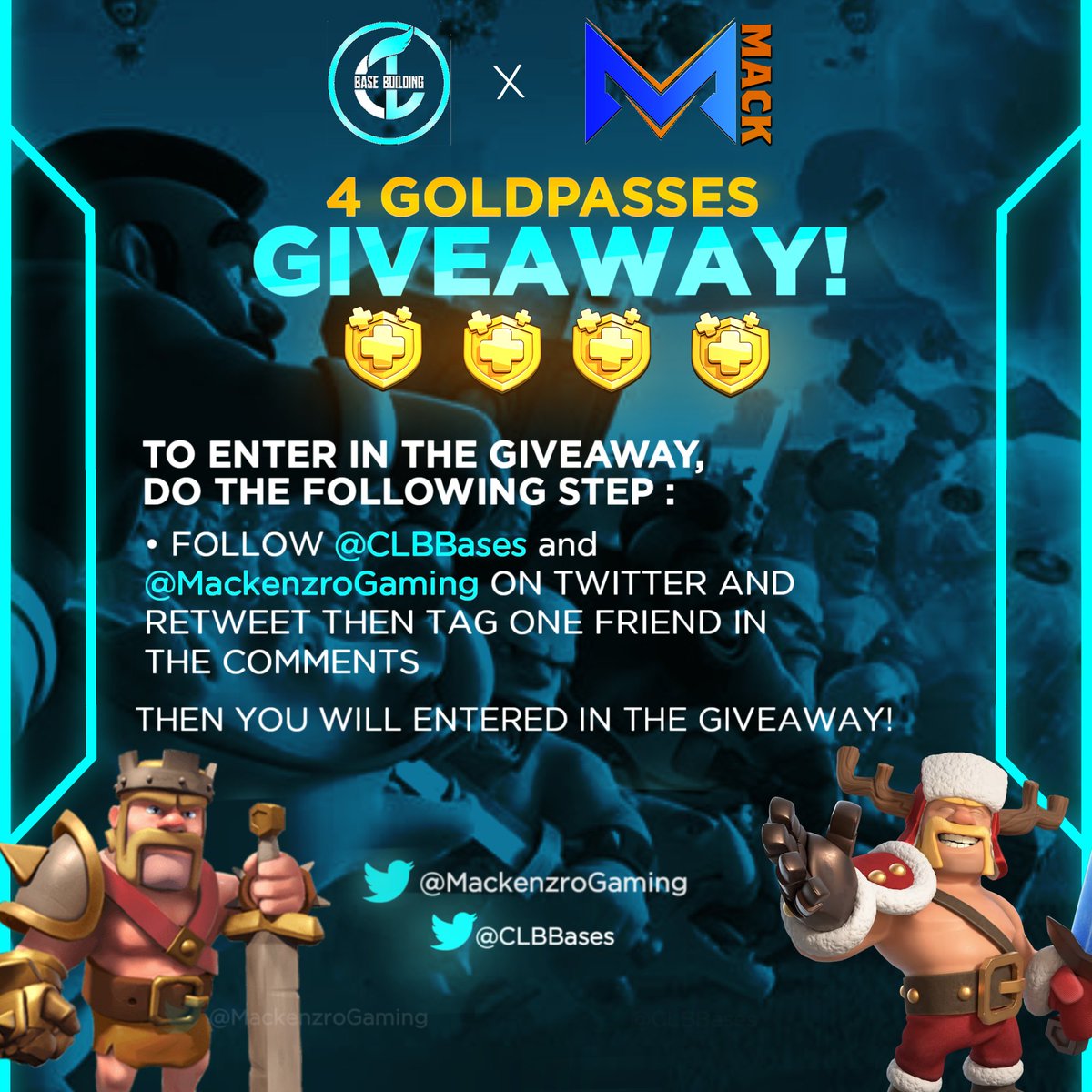 CLBBases's tweet photo. ❄️❄️Merry Christmas!❄️❄️

Time for our 1st twitter giveaway with @MackenzroGaming 

🏆4 Winners🏆

Prize-4 GoldPasses (via PayPal)

➡️ Requirements
✅ Follow @CLBBases and @MackenzroGaming 
🔃 Like and retweet
👬 Tag a friend👇 https://t.co/4tVHDEVIUp