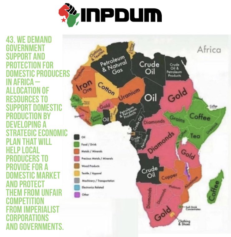 _InPDUM's tweet photo. We have a platform, a Revolutionary National Democratic Program #RNDP See Point #43. Read the full program here: https://t.co/kjgCXO78bM because black faces in high places is no prize when African people don’t control Africa’s resources. Uhuru! ✊🏿❤️🖤💚#TouchOneTouchAll!!! https://t.co/SJVfZyrRgJ