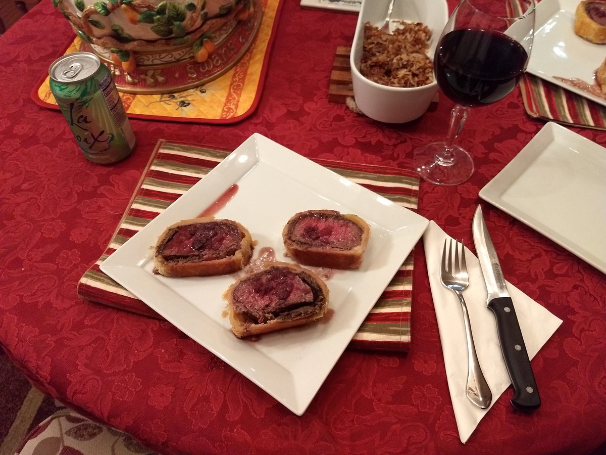 scOrcutt's tweet photo. No messing around this Christmas Eve.  Even the bordelaise sauce was spectacular. https://t.co/cf88SmJa8X