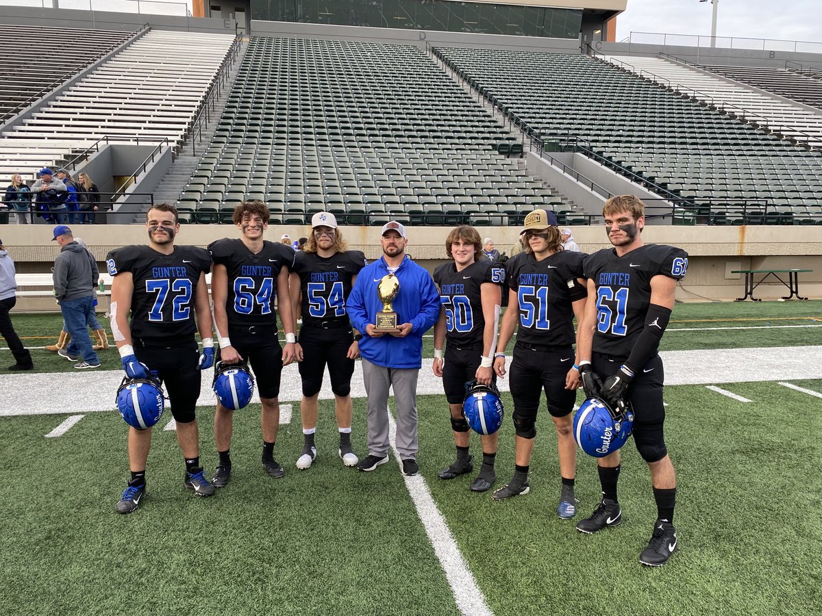 Best O Line in the State of TX 3A@- GT Tigers. Zero QB sacks on the year, multiple 1000 yard rushing backs. All District / State Players across the board. Tip of the Spear!!!  # Go Gunter Tigers, # Return to State!!! # STRONG!!!