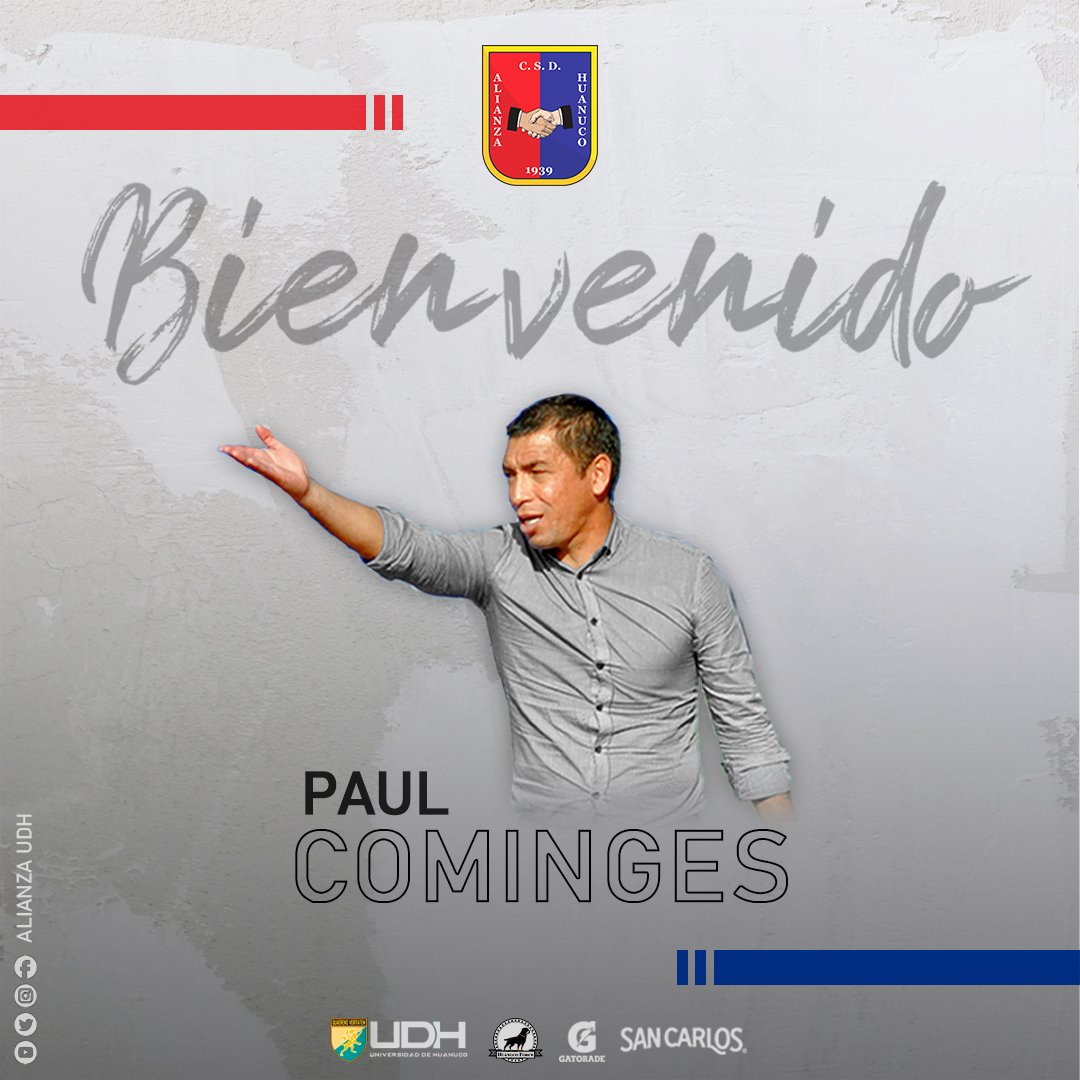AlianzaUDH's tweet photo. Anunciamos la contratación de Paul Cominges como nuestro Director Técnico para la Temporada 2022.

¡Bienvenido profesor! ✍️

#VamosHuánuco
#VamosAlianzaUDH 🔴🔵 https://t.co/GRcRKdpoAN