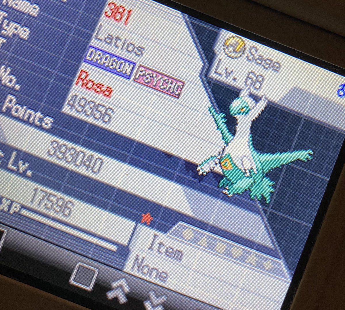 kasurias's tweet photo. Shiny Latios in BW2 after only 776 SRs!! ✨✨✨ https://t.co/MjYloRjoM8