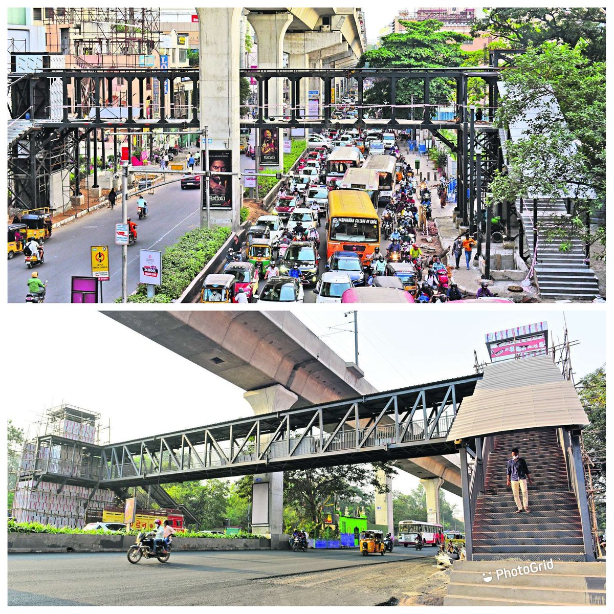 KJRBRS's tweet photo. Seven Foot Over Bridges (FoBs) are slated to be inaugurated this month and more are taking shape at other busy junctions in the city.

The New Facility Near Panjagutta and Erragadda.
📸: Anand Dharmana

@KTRTRS @arvindkumar_ias @HiHyderabad https://t.co/DXuSg2UWbc
