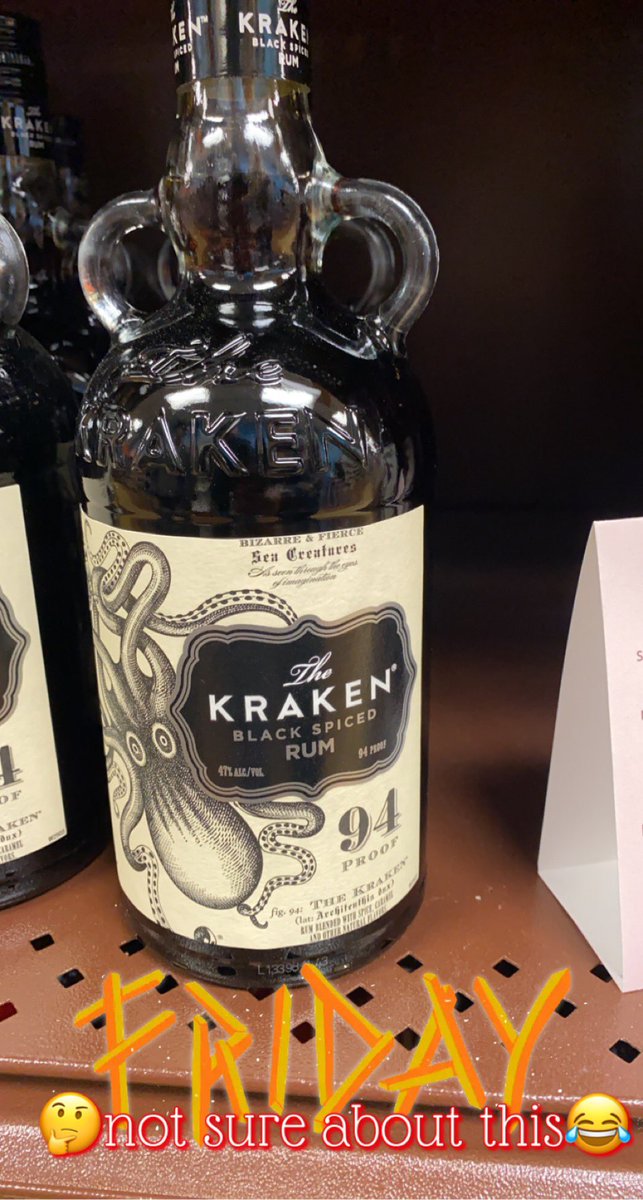 Y’all I seriously don’t know about this? Tonight it’s going down! #Kraken #KrakenBlackSpicedRum #HolidayDrinks #SpicedRum #94Proof