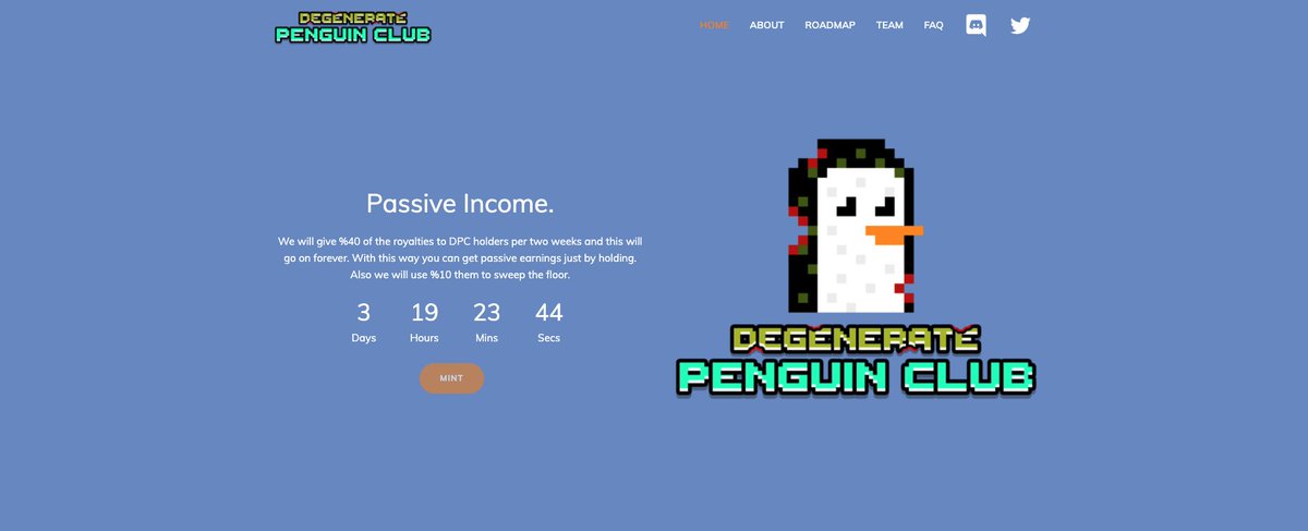 Hey #NFTCommunity, 
our website is open, don't forget to visit!

👉 degeneratepenguin.club