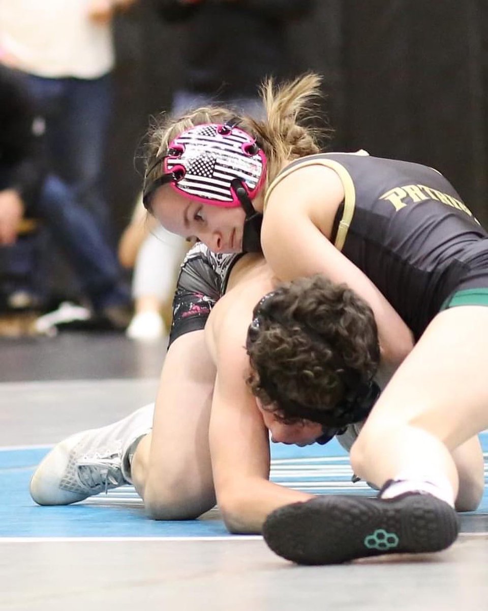 PC_Wrestling's tweet photo. Meet Pinecrest’s freshman Megan Rowland.  She is our 106lb varsity wrestler. Megan is a starter on our boys varsity team and she is an absolute technician on the mats. We support #SanctionNC Women’s Wrestling! We are so excited to watch her growth. #pcpride 👊🏼🤼‍♀️ https://t.co/jsbqCuKijW