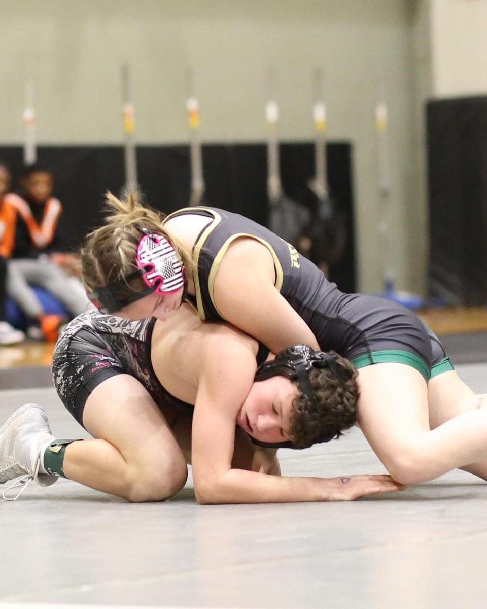 PC_Wrestling's tweet photo. Meet Pinecrest’s freshman Megan Rowland.  She is our 106lb varsity wrestler. Megan is a starter on our boys varsity team and she is an absolute technician on the mats. We support #SanctionNC Women’s Wrestling! We are so excited to watch her growth. #pcpride 👊🏼🤼‍♀️ https://t.co/jsbqCuKijW