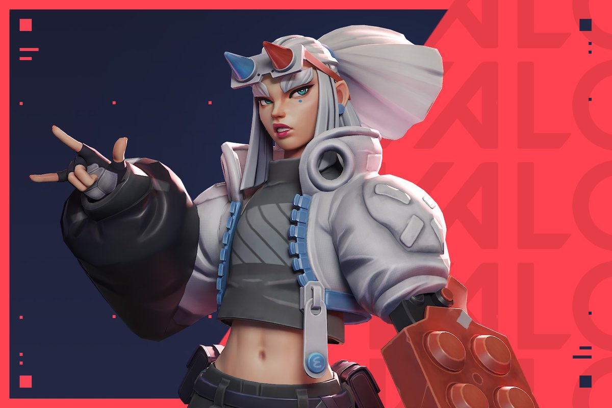 rui_rou's tweet photo. Finally wrapped up this character! My focus for this project was to study Valorant's art style. I had a lot of fun with the textures :D 
More renders on my artstation: 
https://t.co/1vsj51YbgV https://t.co/zf2ZnPB2d1